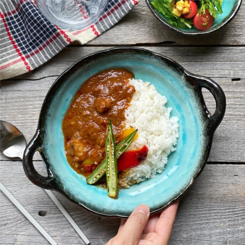 食器 和食器 おしゃれ 皿 カレー皿 均窯トルコブルー手付きパスタ皿 パスタ皿 モダン 美濃焼 ボウル | LINEブランドカタログ