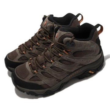 Merrell 越野鞋 Moab 3 Mid GTX Wide 男鞋 寬楦 棕 黑 防水 登山 耐磨 ML035795W [ACS 跨運動]