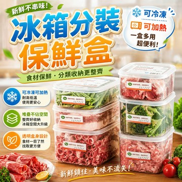 肉類分裝盒 備料盒 冰箱收納盒 保鮮盒 凍肉盒 蔬果盒 便當盒 午餐盒 生鮮收納 廚房備料