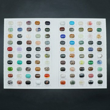 宏雲Hongyun-kls-1532-半寶石色卡100顆天然水晶合成人工石半實物版卡名稱參照