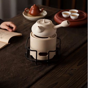 潮汕白泥功夫茶爐風爐煮茶爐煮茶壺套裝燒水壺砂銚側把壺日式涼爐