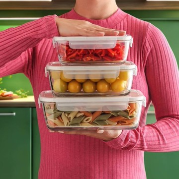 年末瘋殺5折｜土耳其LAV HORECA 玻璃保鮮盒(可微波)-長型組合