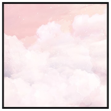 菠蘿選畫所 浪漫粉色雲朵掛畫 60 x 60cm - 居家裝飾藝術品  黑色