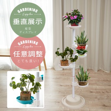【Abans】居家新型專利360度旋轉活動式盆栽架/收納架(白色1入)