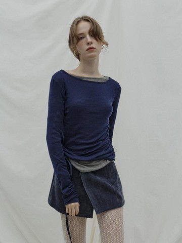 Loose fit long sleeves_navy