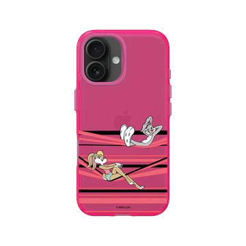 iPhone 16 Clear 粉漾桃 - 樂一通 Looney Tunes - 線條系列-兔巴哥與羅拉兔