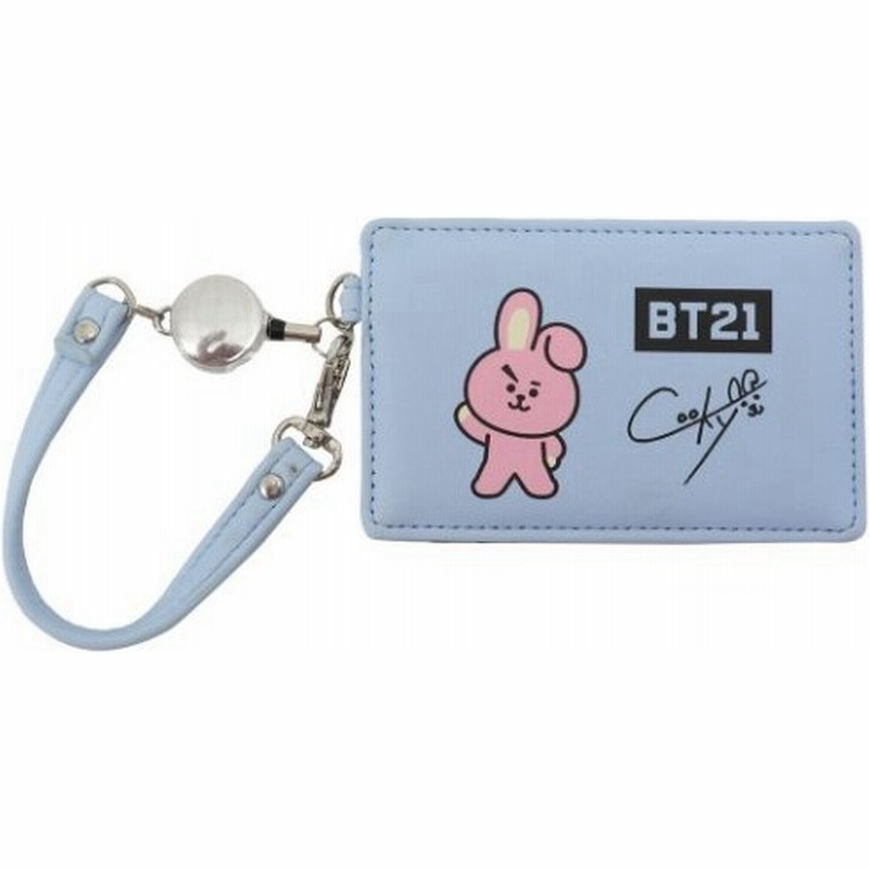 定期入れ Bt21 リール付き シングル パスケース Line Friends Cooky 通勤 通学雑貨 Icカードケース キャラクター 通販 Lineポイント最大get Lineショッピング