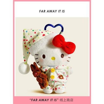 正版可愛hellokitty包包掛件毛絨公仔小玩偶書包掛飾哈嘍kt貓禮物