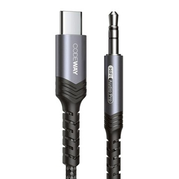 CODEWAY Type-C to AUX 高保真音質 音源線 1m  黑色  單一商品  1條