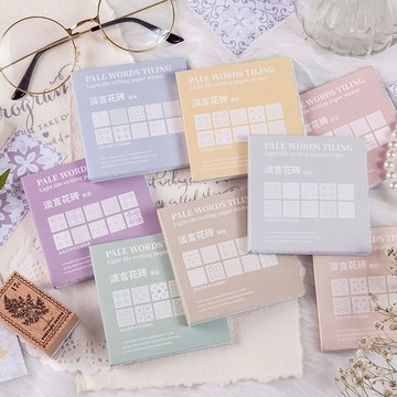 素材紙【淡言花磚系列】 30張入 手帳裝飾 打底紙 背景紙 特殊紙 包裝材料 拼貼素材 台灣人妻四處飛