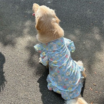 💕在臺出貨🔥寵物衣服狗狗衣服小花裙子中大型犬春夏季金毛拉布拉多薩摩耶邊牧