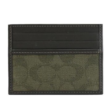 COACH CU217 品牌緹花LOGO隨身名片夾/卡夾.軍綠色