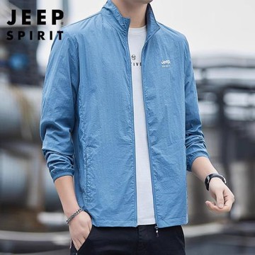 JEEP吉普冰絲防曬衣男士2025夏季薄款上衣運動休閑戶外速干防曬服