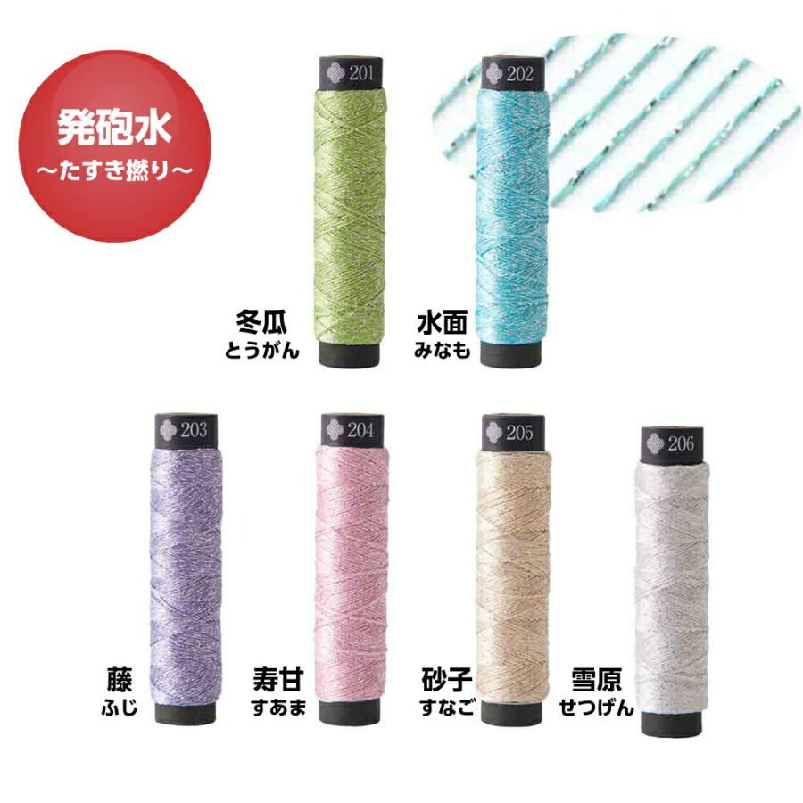 刺繍糸 にしきいと 発砲水 たすき撚り 同色3本セット ルシアン 手刺しゅう用 ラメ糸