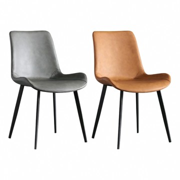 【IDEA】匠心工藝義式皮革休閒椅/餐椅(化妝椅 皮椅 戶外椅 梳妝椅 書桌椅)橙棕色