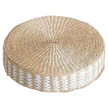 沐慕家居 多功能草編坐墊 40 x 10cm 白色