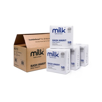 黏貼型尿布 MILK鎖水芯牛奶尿布-黏貼型(NB-22片)(四包/箱購)2箱