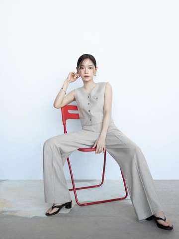 It MICHAA V-neck button-up linen vest ITO6WVS230 (