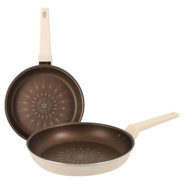 CooK&CooK IH爐適用 Verona系列 單柄鍋具2件組  Cream Ivory  1組  平底鍋 22cm + 平底鍋 28cm