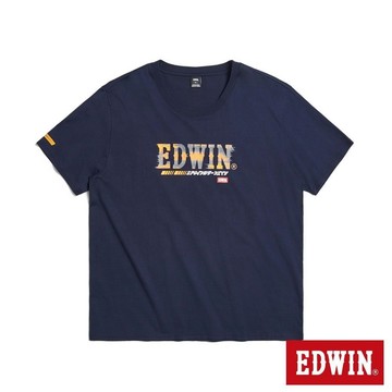 EDWIN 男裝 輪胎痕印花短袖T恤 (丈青色)