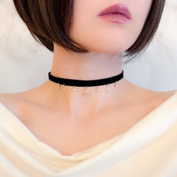 遺失物的所在 / 四葉幸運草與絲絨緞帶頸鍊 SV692