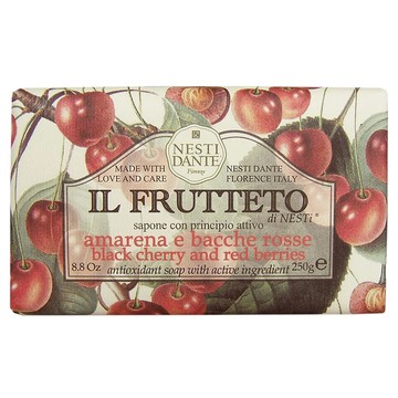 NESTI DANTE 義大利手工皂 黑櫻桃紅莓果 250g，手工製作，溫和潔淨，散發自然果香  1個