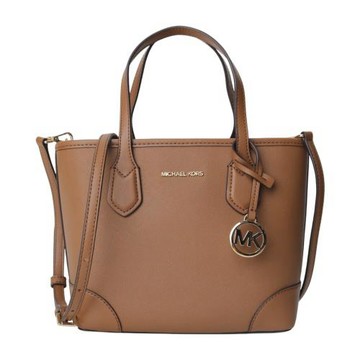 MICHAEL KORS -素面防刮金LOGO吊飾兩托特包(駱駝色)小