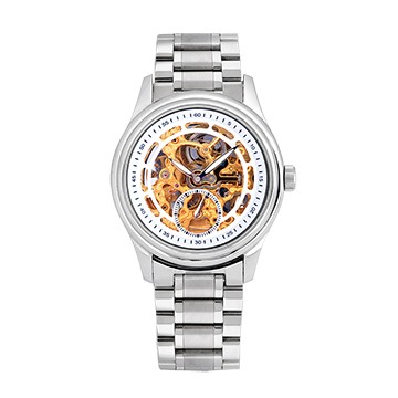 【Flungo佛朗明哥】獨立小秒鏤空機械錶鋼帶款