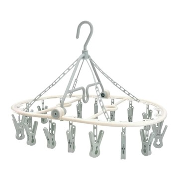 Axis 艾克思 可折疊圓盤曬衣架 18夾  節省空間好幫手  夾力強  衣物不易掉落  翡翠綠  長49.5 x 寬23.3 x 高27cm