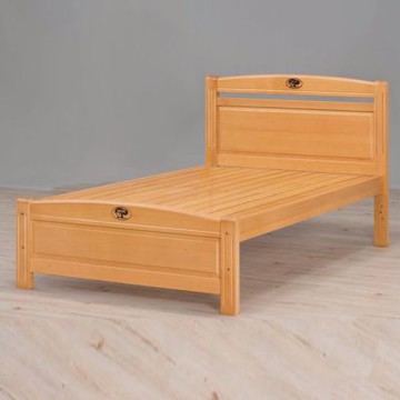 文創集 福順心3.5尺單人實木床台(採用實木床底板+床底板二段高度可調)-112x196x97cm免組