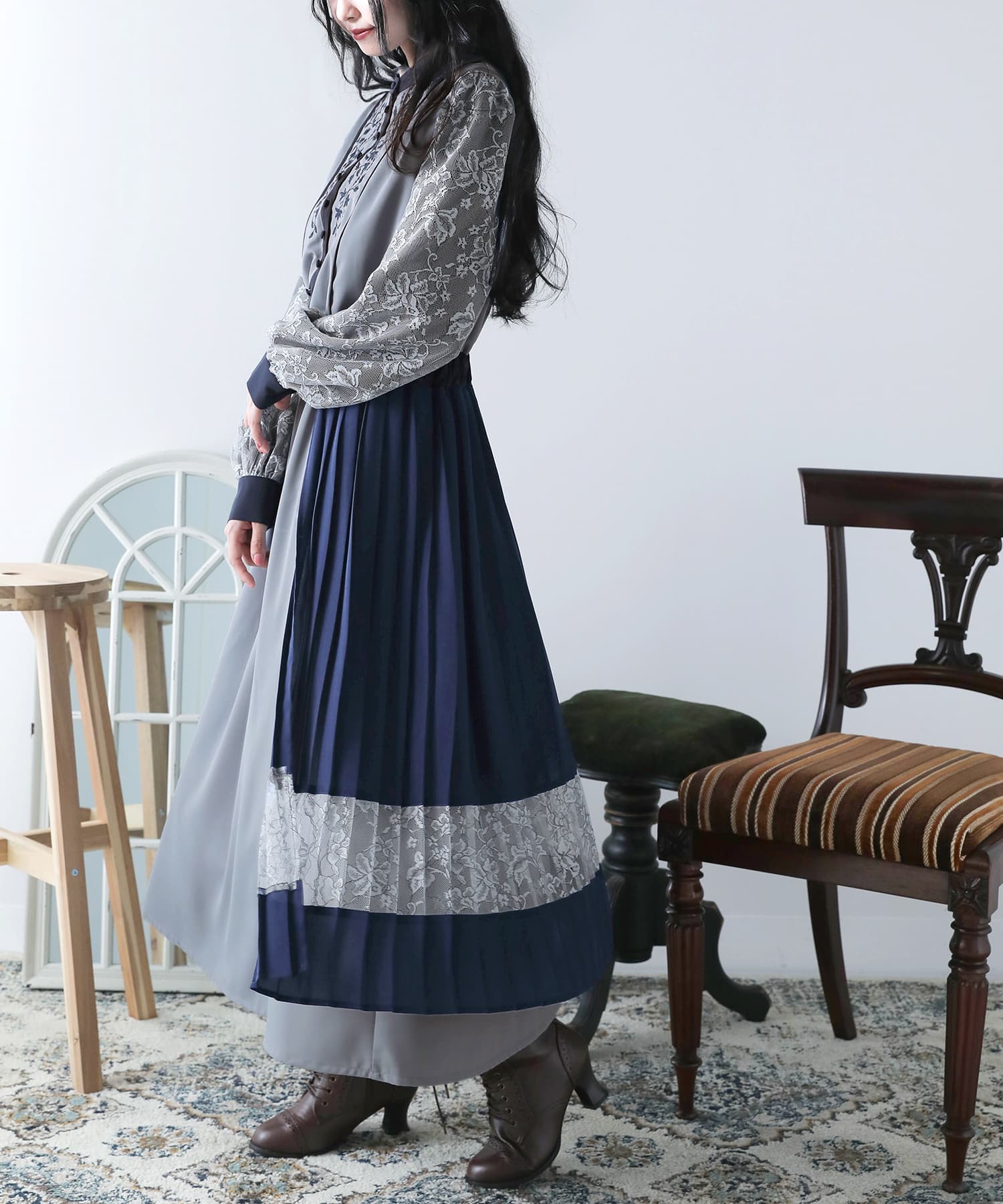 Somari Imagination花柄刺繍レース切り替えワンピース メ オシャレウォーカー Osharewalker 通販 Lineポイント最大1 0 Get Lineショッピング