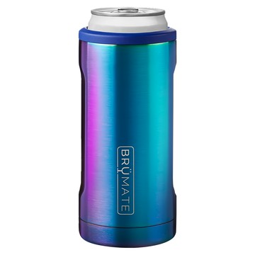 BRUMATE Slim 雙層真空飲料鋁罐保冰保溫杯 12oz/355ml 適用汽車杯槽 矽膠防滑  鈦空紫靚  1個