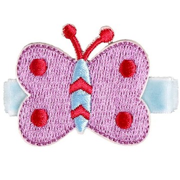 蝴蝶刺繡髮夾 全包布手工髮飾 Butterfly-Lavender