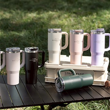 APEX｜ 戶外冰霸車載吸管杯 900ml  (隨行手提杯 保溫保冰 雙飲口吸管保溫杯 戶外露營)