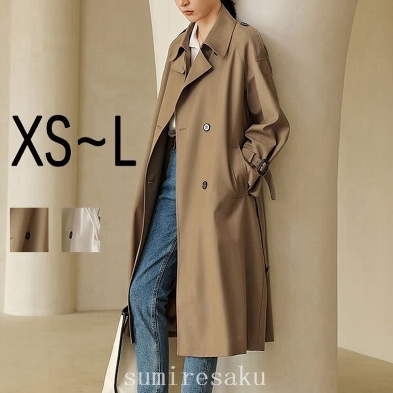 Xs S M L トレンチコートレディーススプリングコートロング丈春秋アウタービジネスお宮参り通勤韓国風 通販 Lineポイント最大0 5 Get Lineショッピング