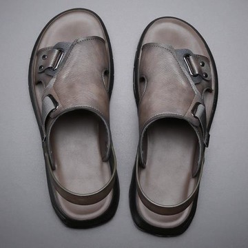 涼鞋男士夏季外穿開車男鞋子2025新款防滑軟底沙灘鞋休閑兩用拖鞋