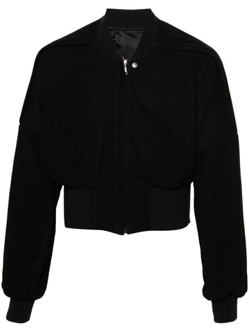 Rick Owens - Flight leather cropped jacket - men - Calf Leather/Virgin Wool/Cotton/Viscose/Cupro - 50 - Black
