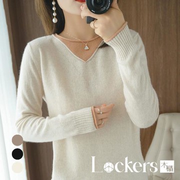 【Lockers 木櫃】春季假兩件圓領針織長袖上衣 L111013002