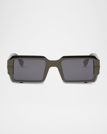 Men's Fendigraphy Acetate Rectangle Sunglasses