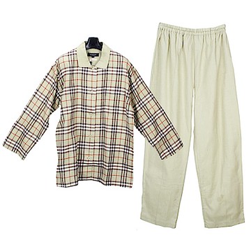 BURBERRY 巴寶莉 經典格紋長袖休閒家居服-淺綠色