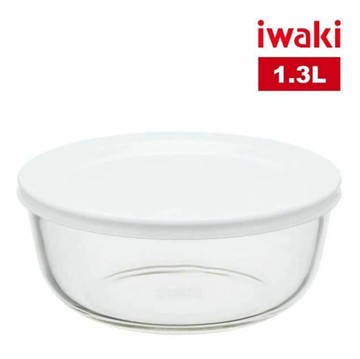 【iwaki】日本耐熱玻璃附蓋微波調理碗(1.3L)(原廠總代理)