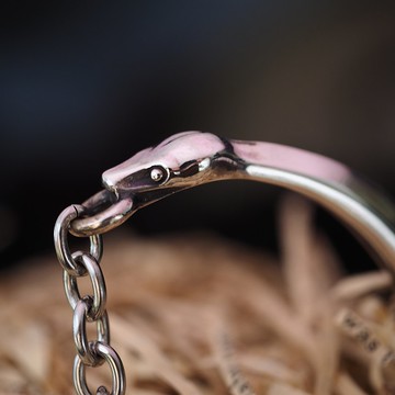 925純銀飾 素銀蛇雙練手環 極簡流線 神秘高雅 客製尺寸長度