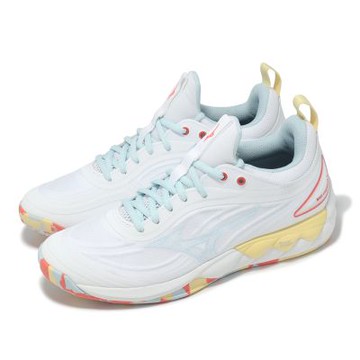 Mizuno 排球鞋 Wave Luminous 3 女鞋 白 藍 緩衝 室內運動 羽排鞋 美津濃 V1GC2420-30
