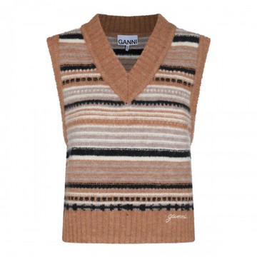 Ganni - Brown Wool Knitwear M