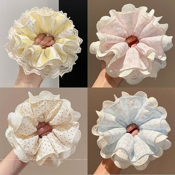 【砂糖夢境】溫柔系碎花髮圈顯氣質四層大腸髮圈女大號扎頭髮丸子頭低馬尾發繩