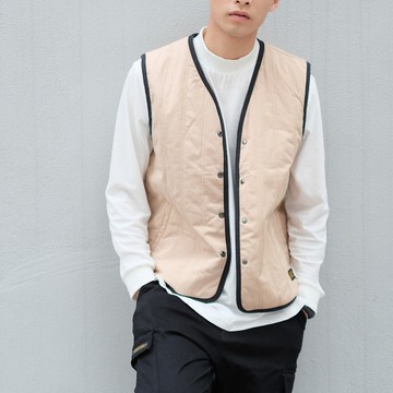 雙面夾棉背心 Quilted Vest/情侶服/簡約/秋冬/工裝/外套