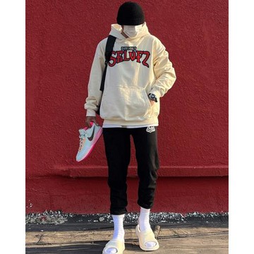 美式高街重磅加絨連帽衛衣男款秋冬季痞帥hiphop潮牌百搭寬松外套