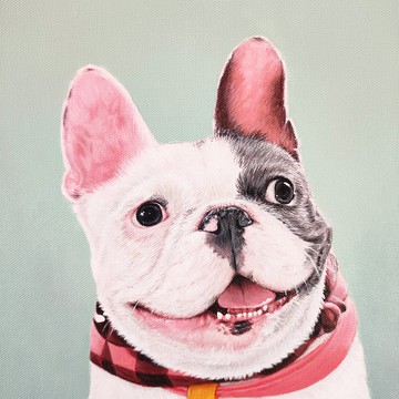 客製無框畫 | 手繪壓克力 | 寵物畫像 | 5F畫布