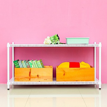 dayneeds 沖孔 120x45x60cm 二層收納架(烤漆白) 層架/置物架/儲藏架