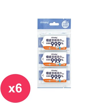 優生 超迷你酒精濕巾8抽3入X6組